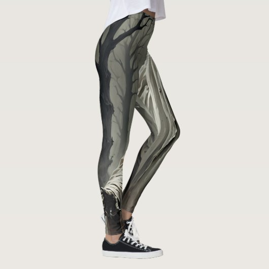 Creepy Skeleton Man Design Leggings (Rechts)