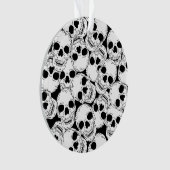 Creepy Skeleton Skulls Goth Halloween Ornament (Vorderseite)