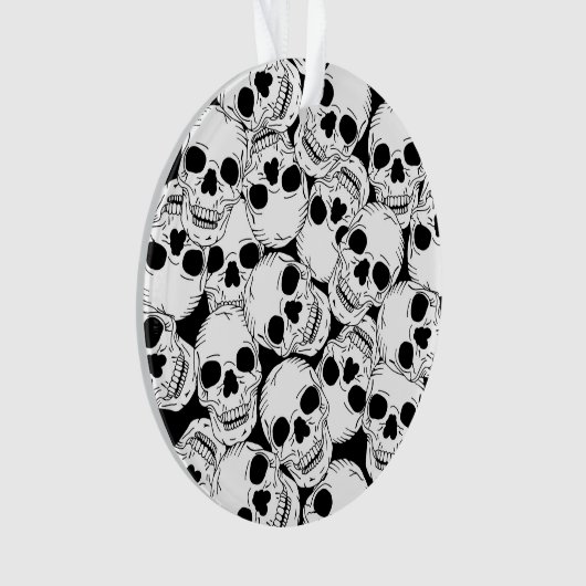 Creepy Skeleton Skulls Goth Halloween Ornament (Vorderseite)