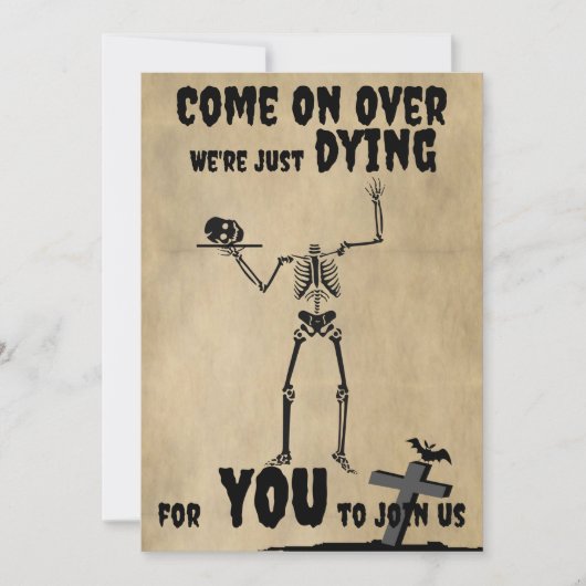 Creepy Skeleton Spooktacular Halloween-Party Einladung (Vorderseite)