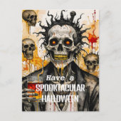 Creepy Skeleton und Skulls Postkarte (Vorderseite)