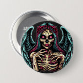 Creepy Skeleton Zombie Angel Dark Fantasy Art Button (Vorne & Hinten)