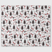 Creepy Skull Ghost und Vampire Cat Wrapping Paper Geschenkpapier (Flach)