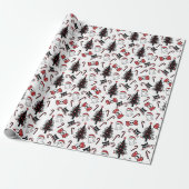 Creepy Skull Ghost und Vampire Cat Wrapping Paper Geschenkpapier (Ungerollt)