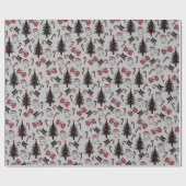 Creepy Skull Ghost und Vampire Cat Wrapping Paper Geschenkpapier (Flach)