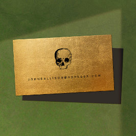 Creepy Skull Gold Visitenkarte