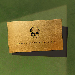 Creepy Skull Gold  Visitenkarte