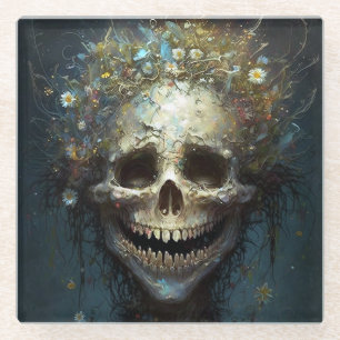 Creepy Skull Gothic Dark Fantasy Art Glass Unterse Glasuntersetzer
