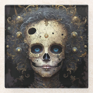 Creepy Skull Gothic Dark Fantasy Art Glasuntersetzer
