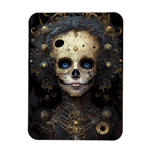 Creepy Skull Gothic Dark Fantasy Art Magnet (Vertikal)