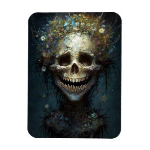 Creepy Skull Gothic Dark Fantasy Art Magnet
