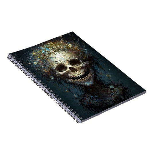 Creepy Skull Gothic Dark Fantasy Art Notebook Notizblock (Rechte Seite)