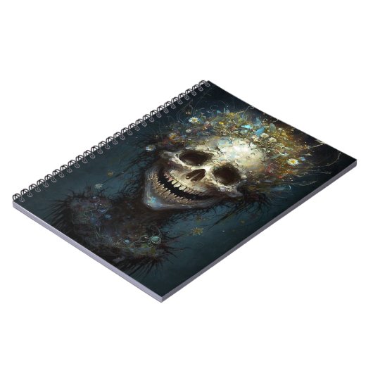Creepy Skull Gothic Dark Fantasy Art Notebook Notizblock (Linke Seite)