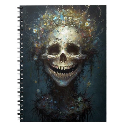 Creepy Skull Gothic Dark Fantasy Art Notebook Notizblock (Vorderseite)