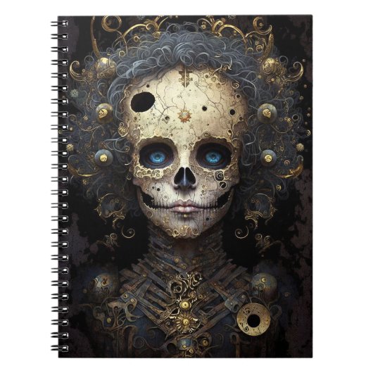 Creepy Skull Gothic Dark Fantasy Art Notizblock (Vorderseite)