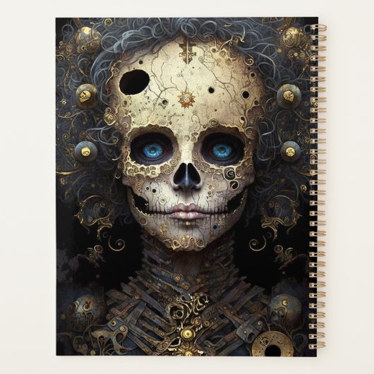 Creepy Skull Gothic Dark Fantasy Art Planer (Rückseite)