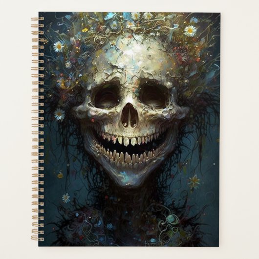 Creepy Skull Gothic Dark Fantasy Art Planner Planer (Vorderseite)