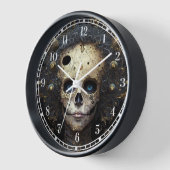 Creepy Skull Gothic Dark Fantasy Art Uhr (Winkel)