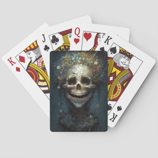 Creepy Skull Gothic Dunkle Fantasy Art Playing Car Spielkarten (Rückseite)