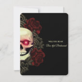 Creepy Skull Hallowedding Bridesmaid Vorschlag Car Einladung (Vorderseite)
