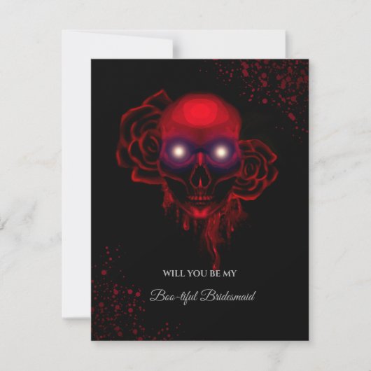 Creepy Skull Halloween Bridesmaid Vorschlag Card Einladung (Vorderseite)