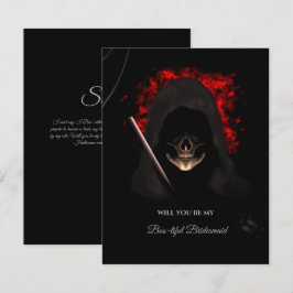 Creepy Skull Halloween Bridesmaid Vorschlag Card Einladung