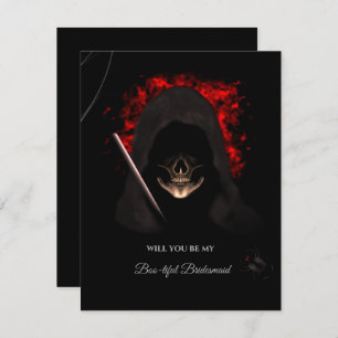 Creepy Skull Halloween Bridesmaid Vorschlag Card Einladung