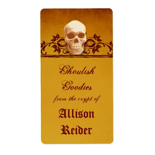 Creepy Skull Halloween Kitchenlabel (Vorne)