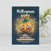 Creepy Skull Halloween-Party Einladung (Stehend Vorderseite)