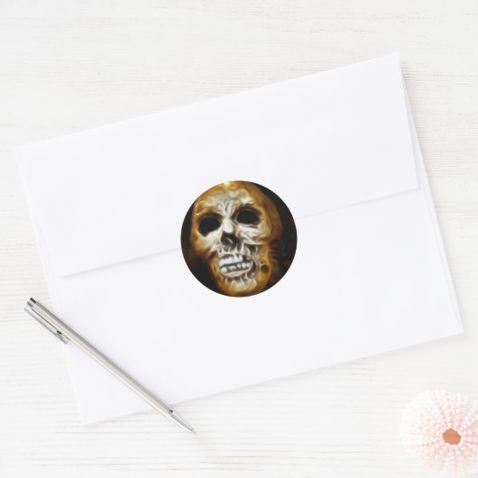 Creepy Skull Halloween Runder Aufkleber (Umschlag)