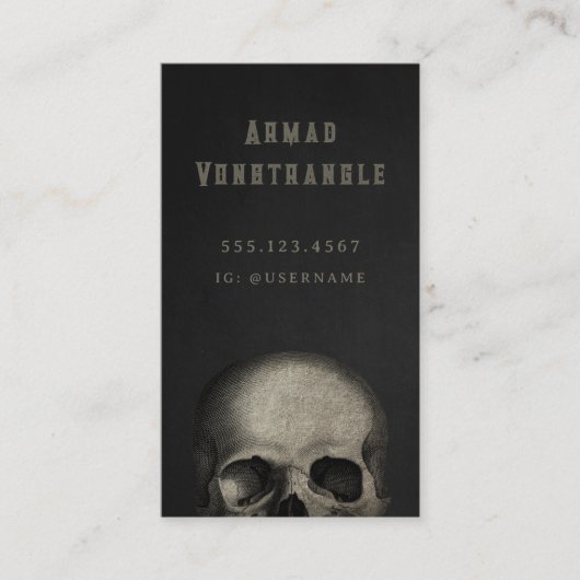 Creepy Skull Halloween Visitenkarte (Vorderseite)
