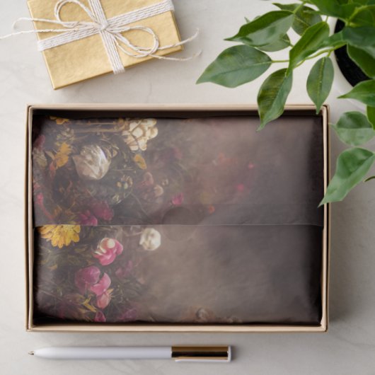 Creepy Skull im Blumengarten Dekoupage Seidenpapier (Geschenk)