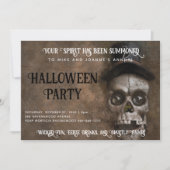 Creepy Skull im Top-Hat-Halloween-Party Einladung (Vorderseite)
