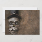 Creepy Skull im Top-Hat-Halloween-Party Einladung (Rückseite)