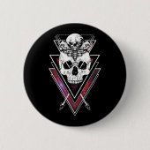 Creepy Skull Moon Moth Pastel Goth Button (Vorderseite)