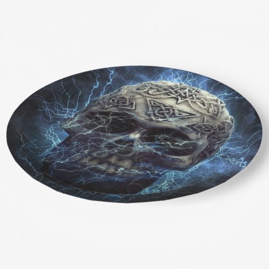 Creepy Skull Pappteller (Schrägansicht)