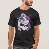 Creepy Skull Serpent Snake Roses Kawaii Pastel Got T-Shirt (Vorderseite)