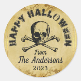 Creepy Skull Spiders Gothic-Halloween-Party Runder Aufkleber