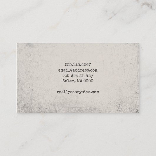 Creepy Skull Telefonnummerkarte (Rückseite)