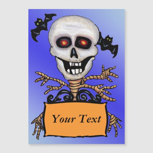 Creepy Skull Tree Vorsicht vor Signieren von Flech Magnetkarte (Vorderseite)