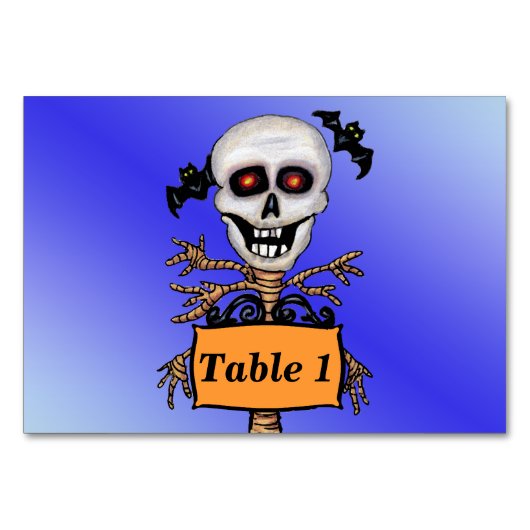 Creepy Skull Tree Vorsicht vor Signieren von Flech Tischnummer (Rückseite)