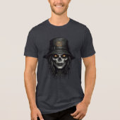 Creepy Skull Witch with Glowing Eyes Art Tri-Blend Shirt (Vorderseite)