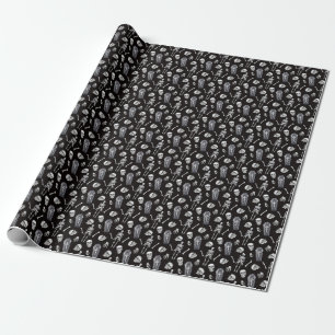 Creepy Skulls: Halloween-Wasserfarbenmuster Geschenkpapier