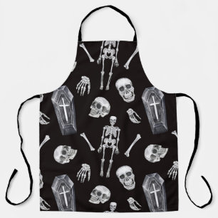 Creepy Skulls: Halloween-Wasserfarbenmuster Schürze