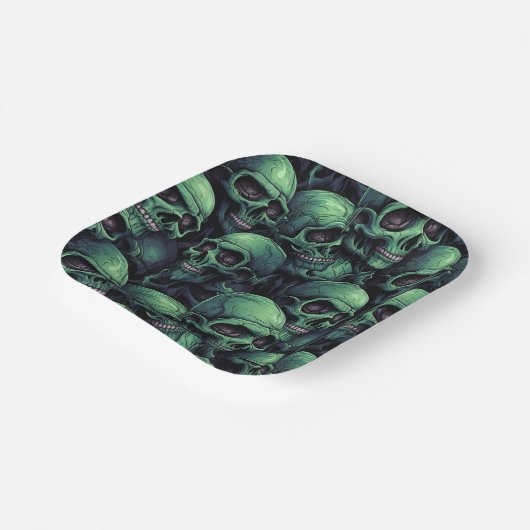 Creepy Skulls Pappteller (Gewinkelt)
