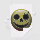 Creepy Smiley Skull Golf Handtuch (Insitu)