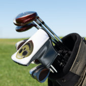 Creepy Smiley Skull Golf Putter Cover Golf Headcover (In Situ)