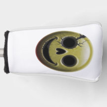 Creepy Smiley Skull Golf Putter Cover