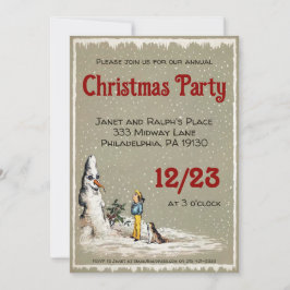 Creepy Snowman Weihnachts-Party Anpassbar Einladung