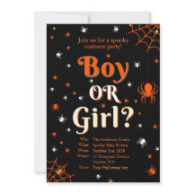 Creepy Spider Halloween Gender Reveal Baby Dusche